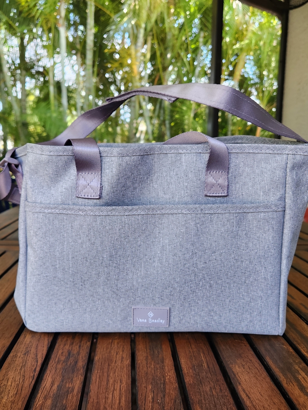 NWT Vera Bradley Lighten Up Everything Organizer Tote Heather Gray Medium Travel